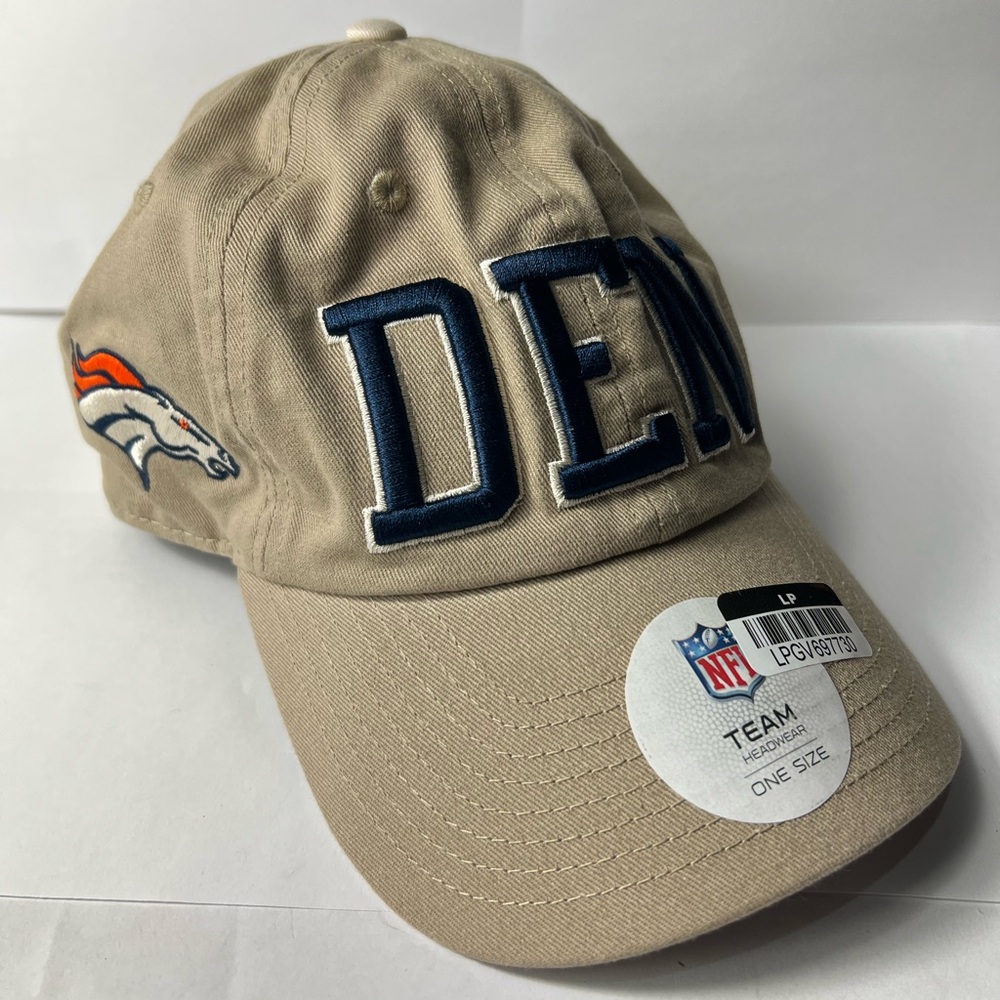 Denver Broncos Adjustable NFL Hat Licensed OSFA Tan Cap